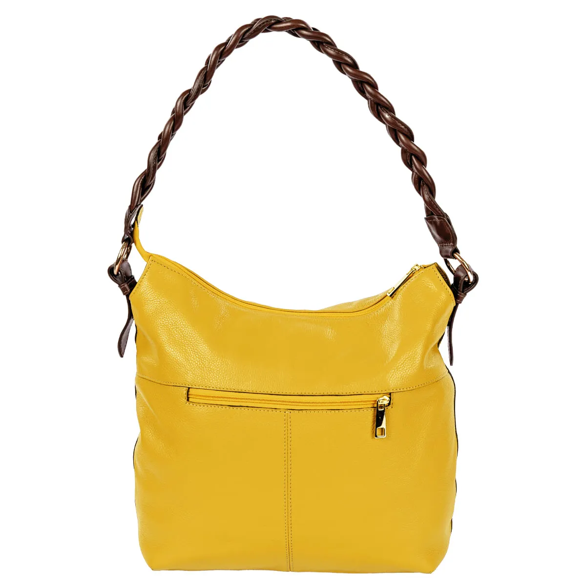 Bolsa Boho Grande Couro Sestini Botânica - Mostarda