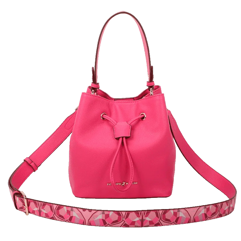 Bolsa Bucket Média Fellipe Krein Ss23 Butterfly Fk613 Liso - Rosa