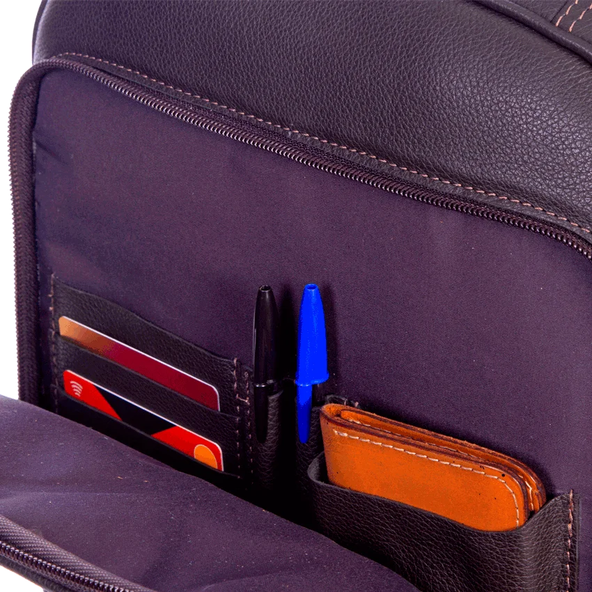 Bolsa Grande Couro para Notebook Sestini Bulls Marrom - Café