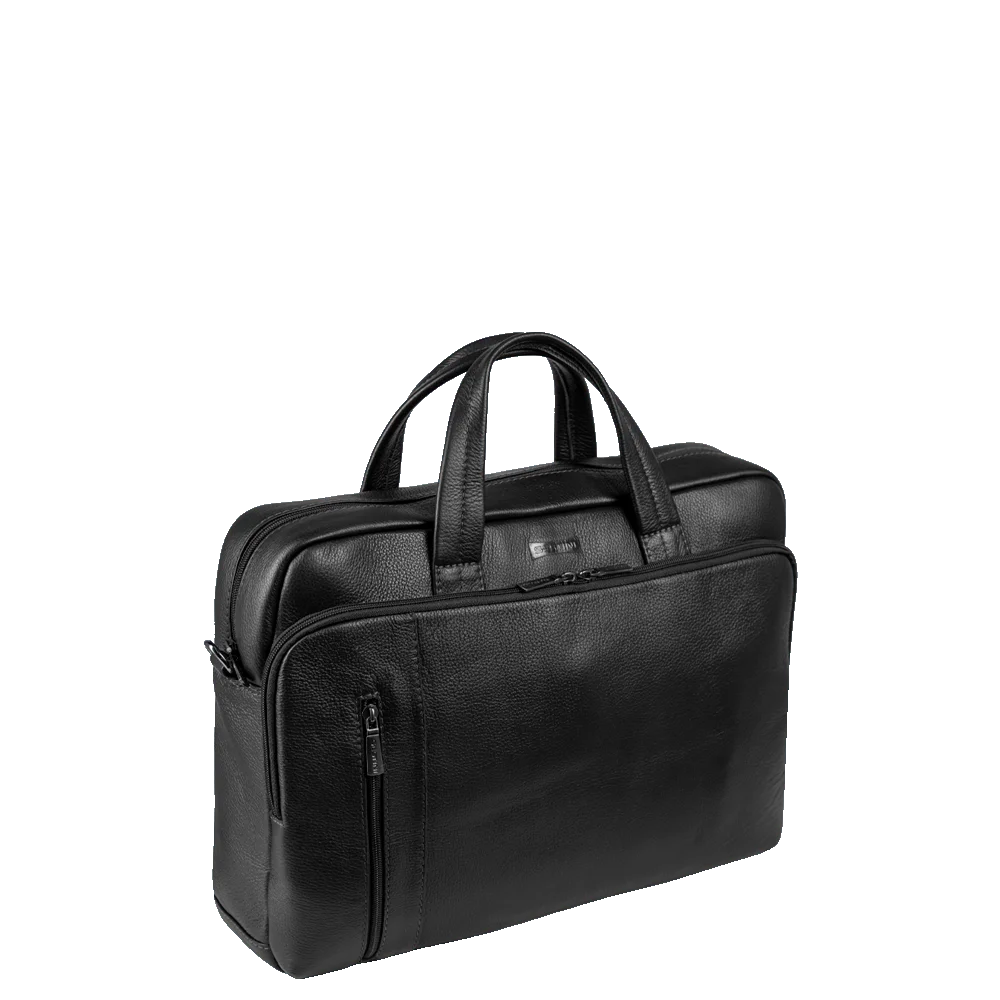 Bolsa Grande Notebook 15,6 Sestini Prime Couro - Preto