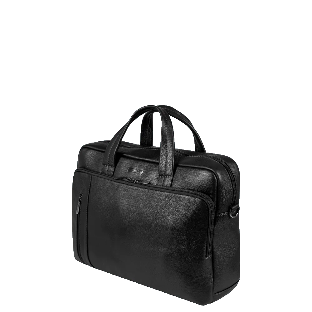 Bolsa Grande Notebook 15,6 Sestini Prime Couro - Preto