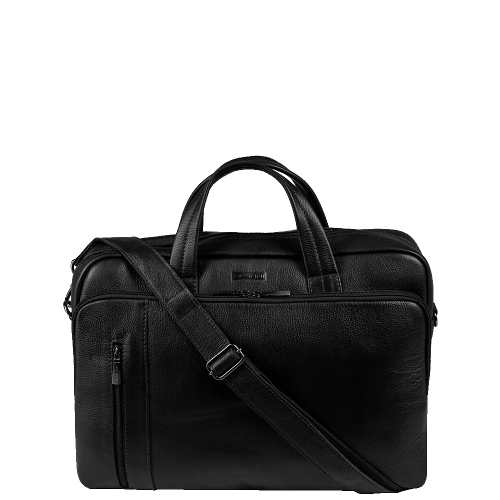 Bolsa Grande Notebook 15,6 Sestini Prime Couro - Preto