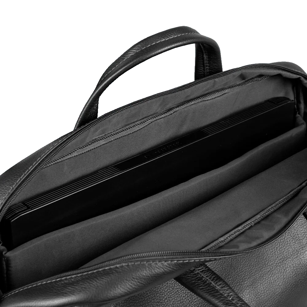 Bolsa Grande Notebook 15,6 Sestini Prime Couro - Preto