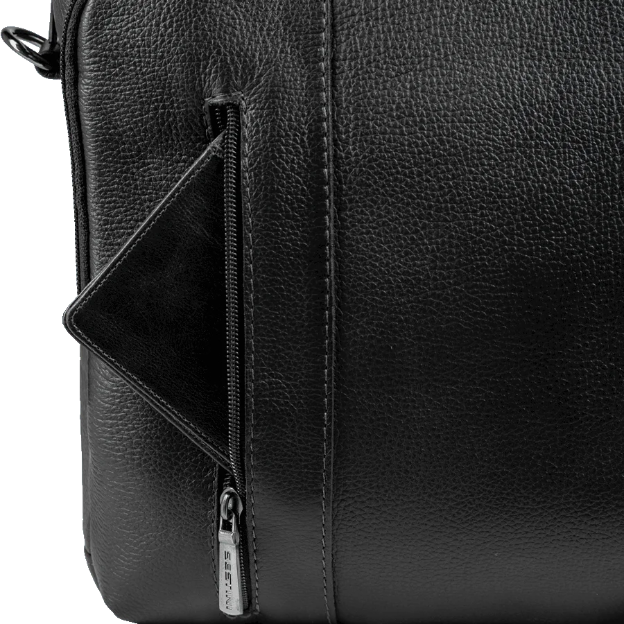 Bolsa Grande Notebook 15,6 Sestini Prime Couro - Preto