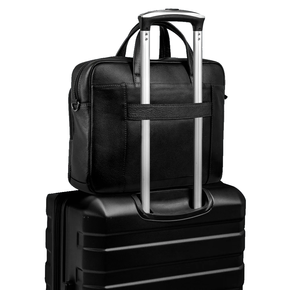 Bolsa Grande Notebook 15,6 Sestini Prime Couro - Preto