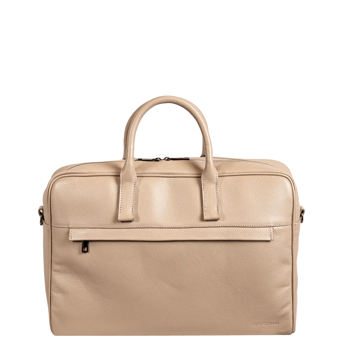 Bolsa Grande de Couro Notebook 15,6 Sestini Maya - Nude
