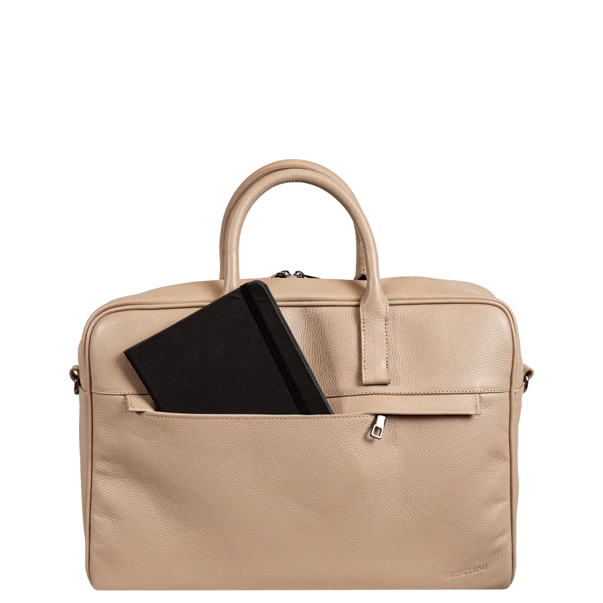 Bolsa Grande de Couro Notebook 15,6 Sestini Maya - Nude