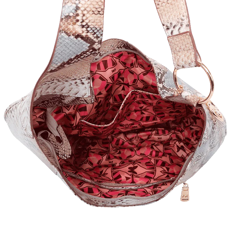 Bolsa Hobo Média Fellipe Krein Ss23 Snake Fk 600 - Azul
