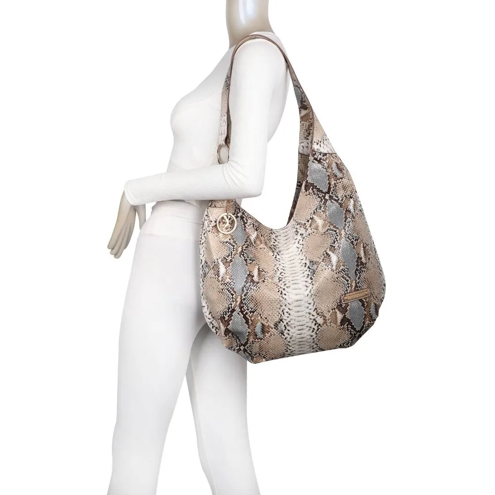 Bolsa Hobo Média Fellipe Krein Ss23 Snake Fk 600 - Azul
