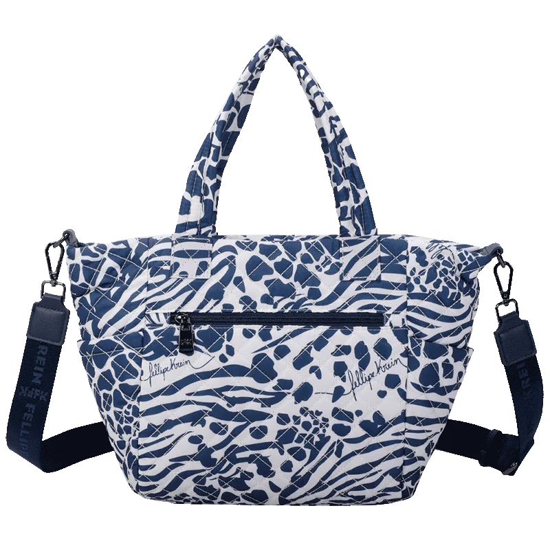 Bolsa Satchel Grande Fellipe Krein Ss23 Matelassê Casual Fk637 - Azul