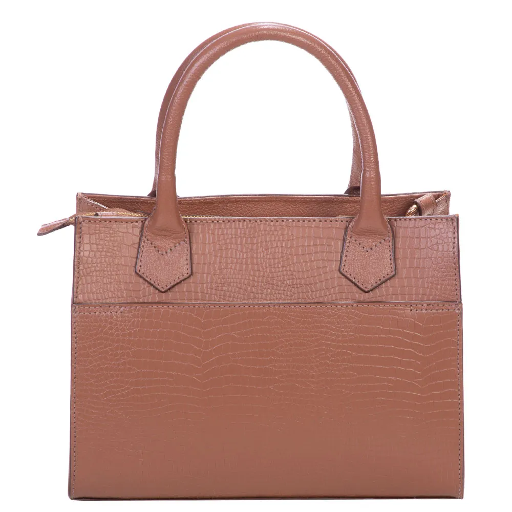 Bolsa Satchel Média Couro Sestini Skin - Caramelo