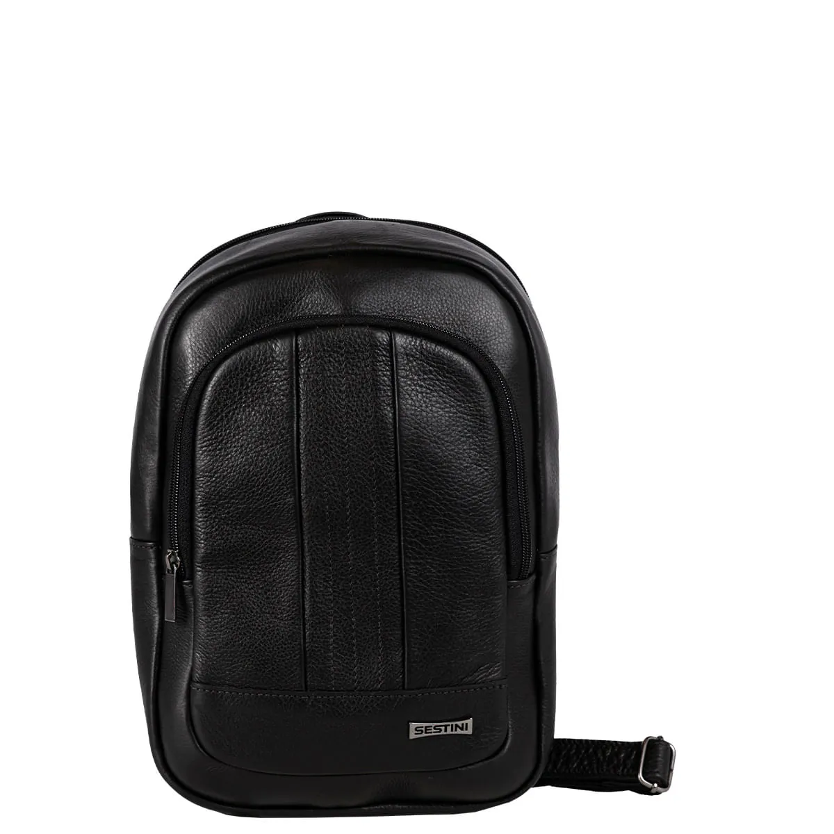 Bolsa de Ombro Grande Couro Sestini Texas - Preto