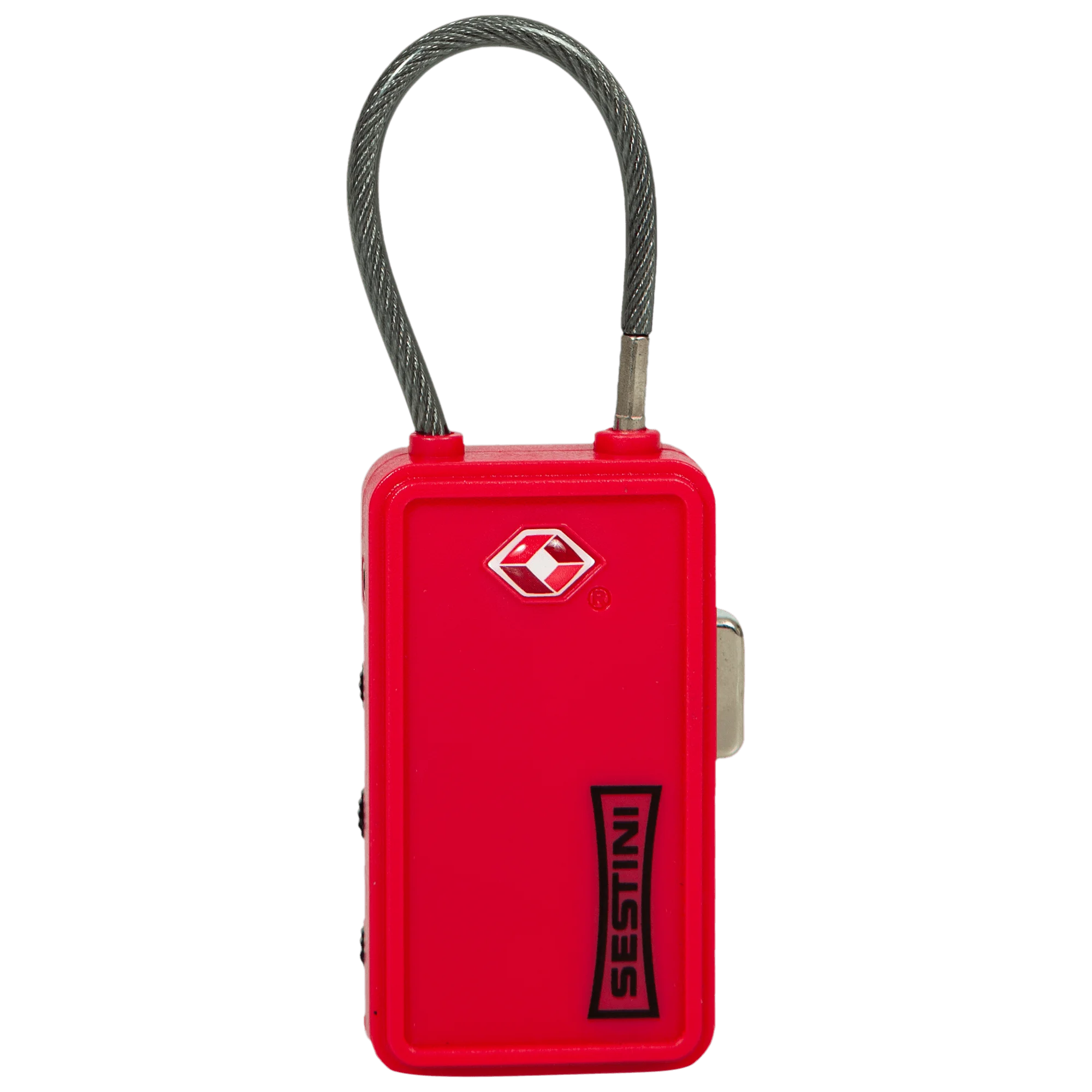 Cadeado Tsa com Identificador e Cabo de Aço Vermelho