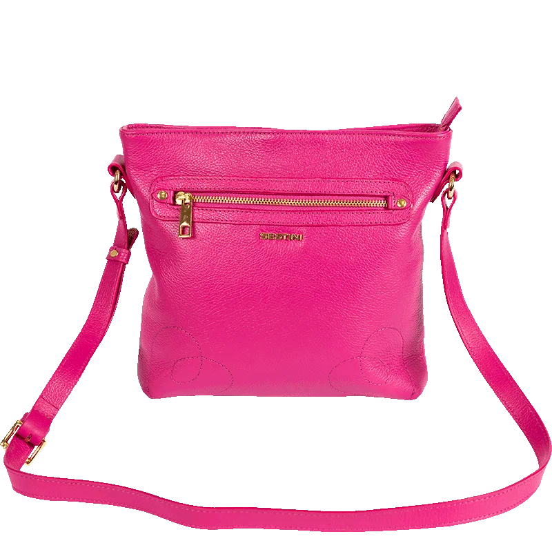 Cross Bag Média Couro Sestini Lovebomb - Fucsia