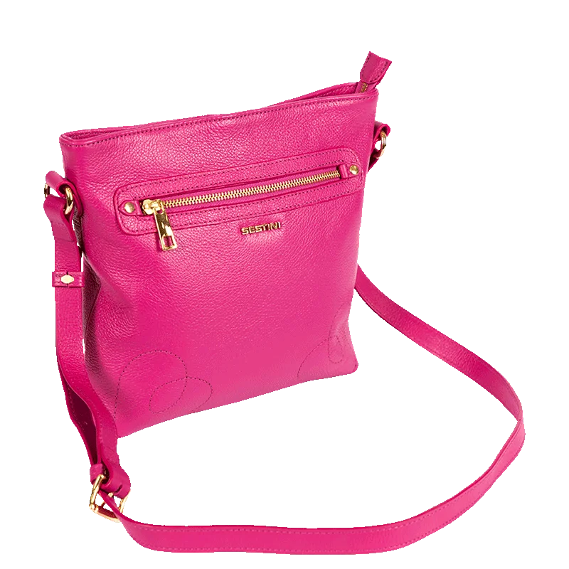 Cross Bag Média Couro Sestini Lovebomb - Fucsia