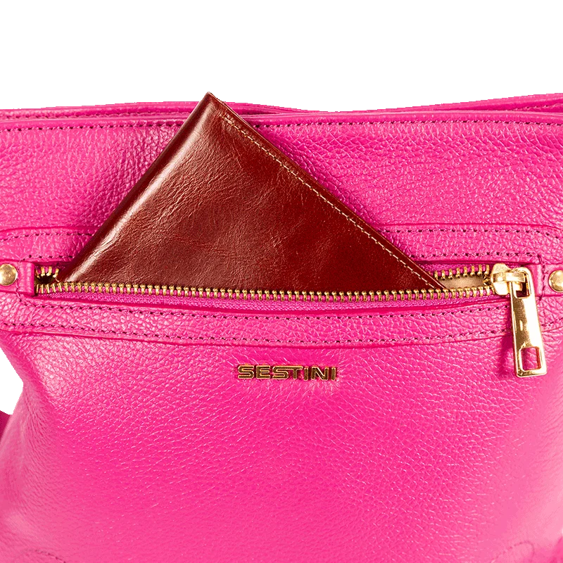 Cross Bag Média Couro Sestini Lovebomb - Fucsia