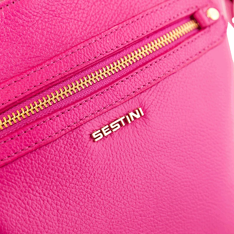 Cross Bag Média Couro Sestini Lovebomb - Fucsia