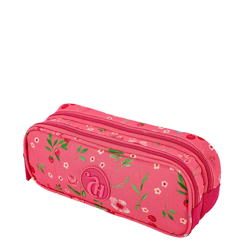 Estojo 2 Compartimentos Capricho Student Picnic - Rosa