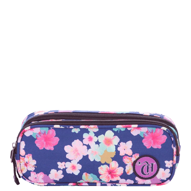 Estojo 2 Compartimentos Capricho X04 Azul - Floral