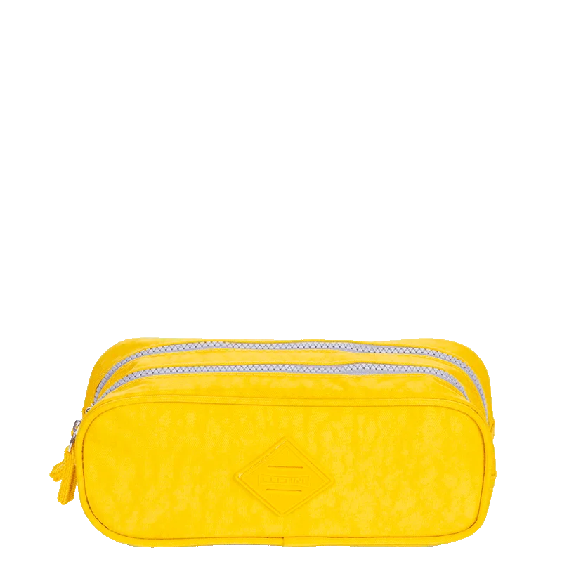 Estojo 2 Compartimentos Crinkle - Amarelo