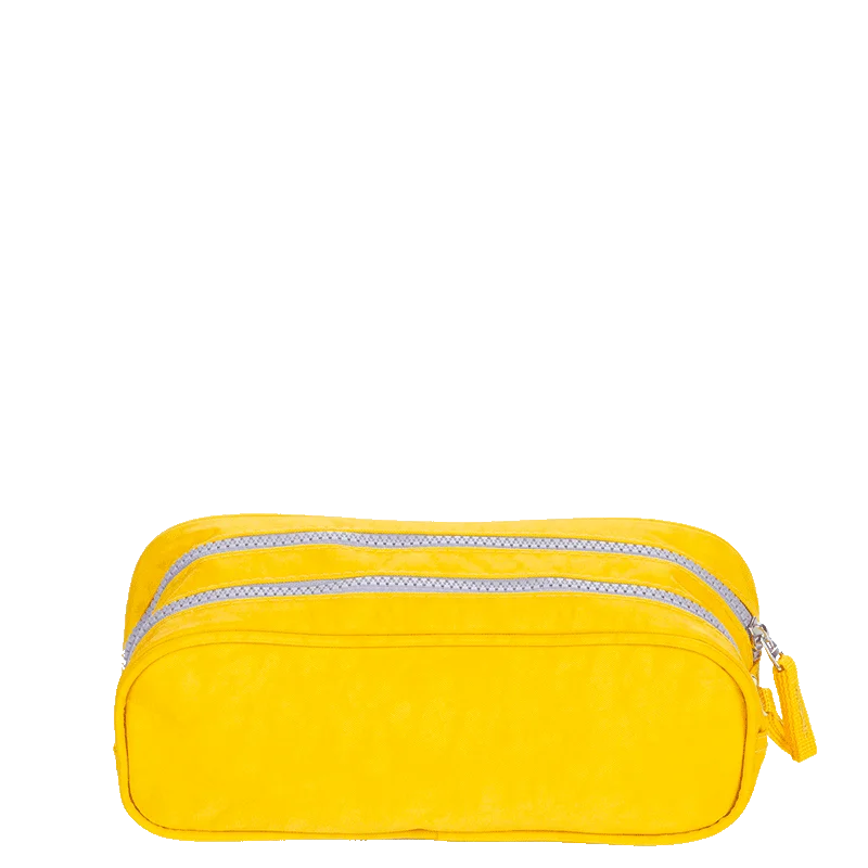 Estojo 2 Compartimentos Crinkle - Amarelo