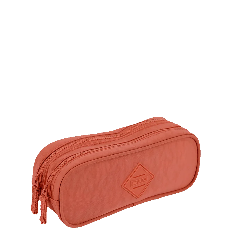 Estojo 2 Compartimentos Crinkle Laranja - Apricot