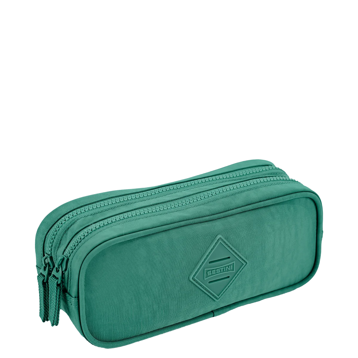 Estojo 2 Compartimentos Crinkle Verde - Jade