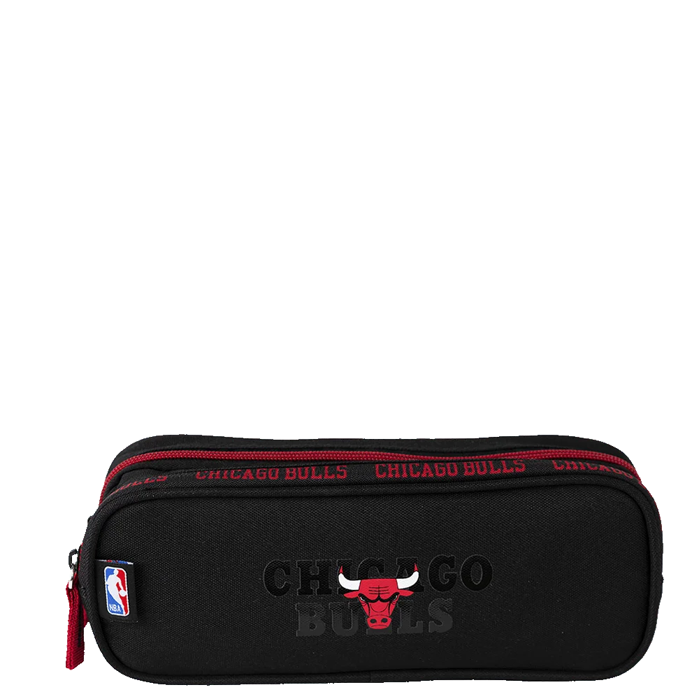 Estojo 2 Compartimentos Nba Legend - Bulls Preto