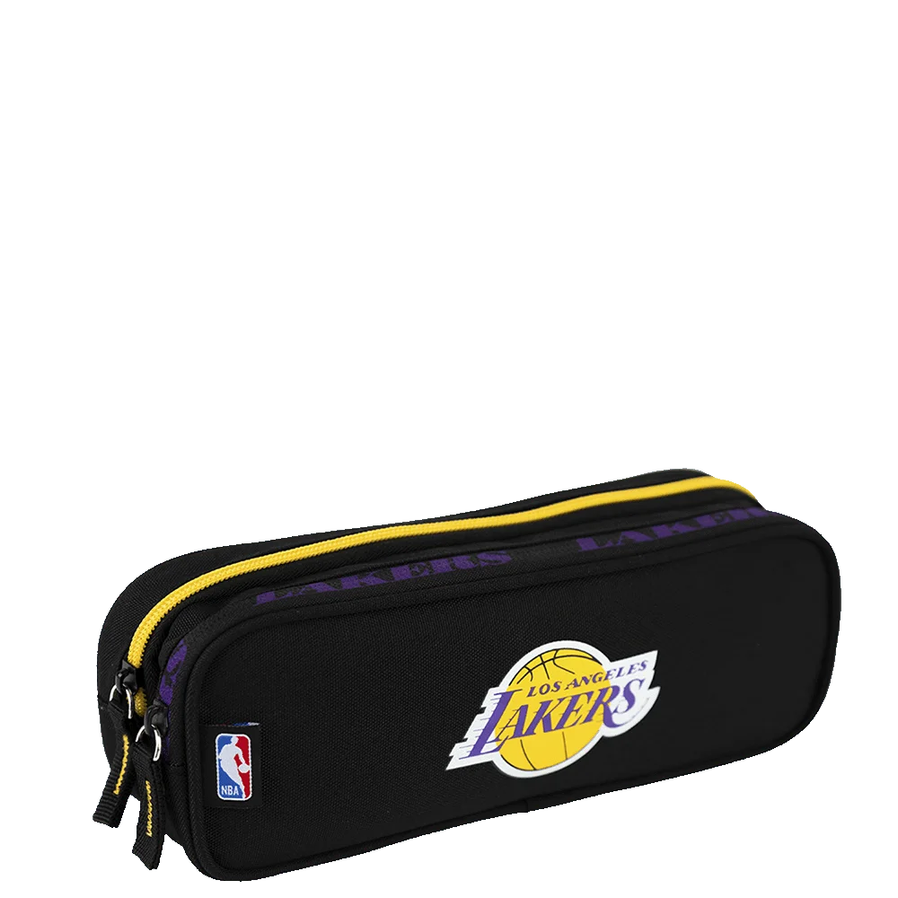 Estojo 2 Compartimentos Nba Legend - Lakers Preto