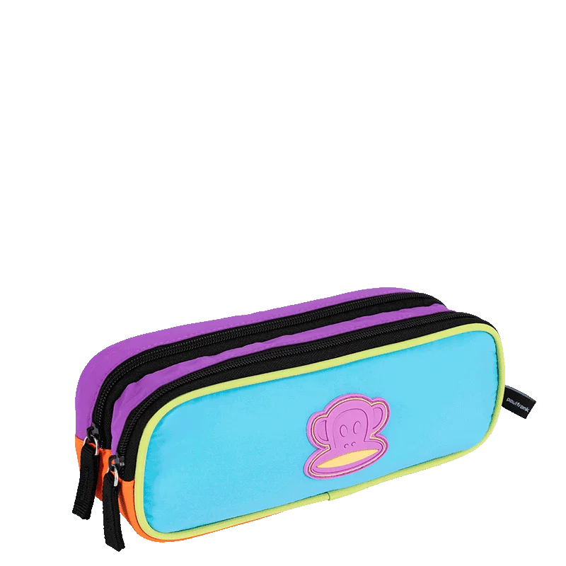 Estojo 2 Compartimentos Paul Frank Authentic - Orange Mix