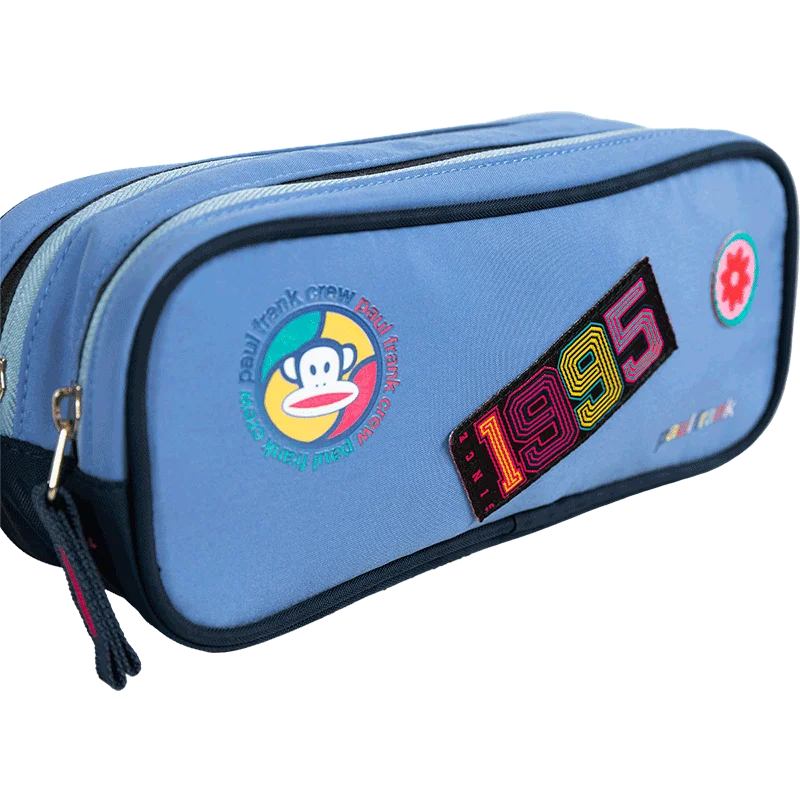 Estojo 2 Compartimentos Paul Frank Casual Patches - Azul