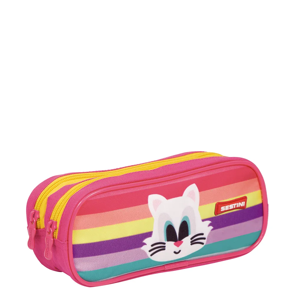 Estojo 2 Compartimentos Sestini Kids Cat 2 Colorido