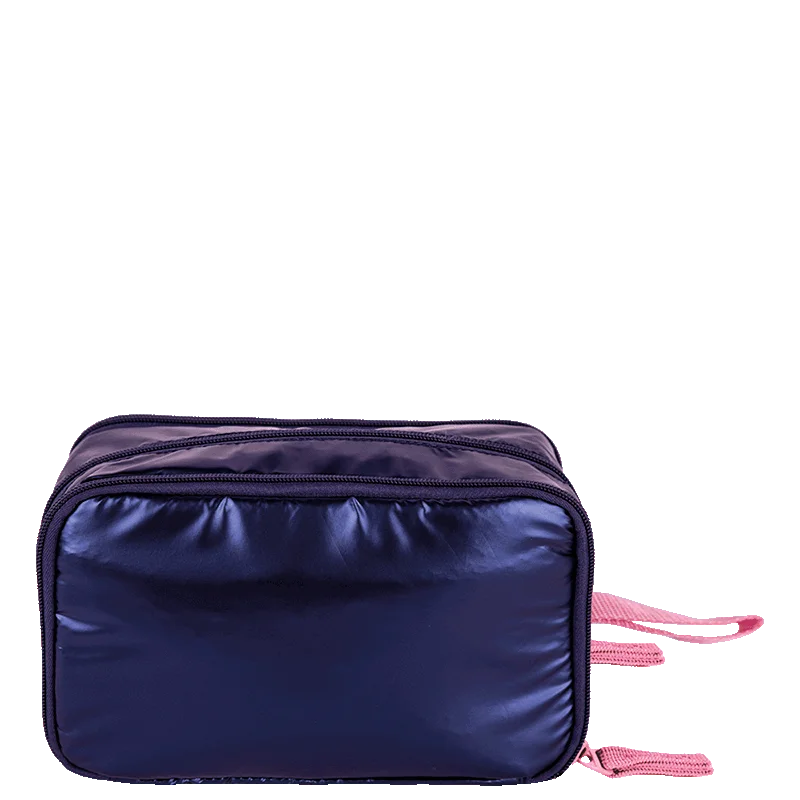 Estojo Box Especial 3 Compartimentos Capricho Puffer Azul - Metálico