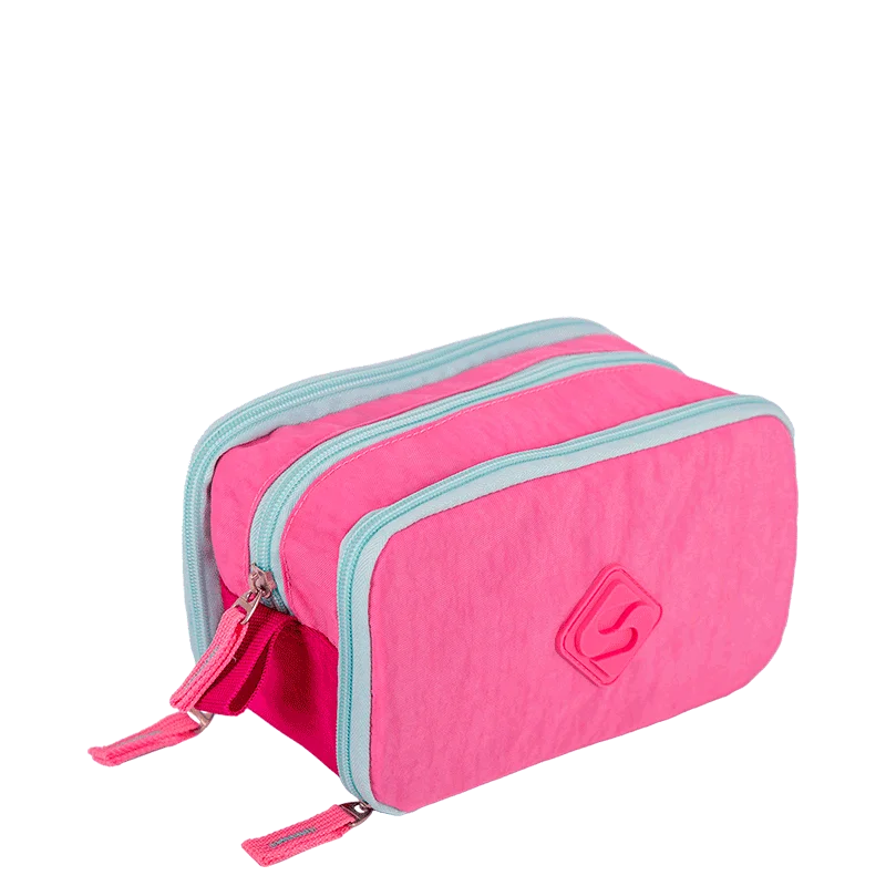 Estojo Box Especial 3 Compartimentos Crinkle 2 Double Rosa - Pink