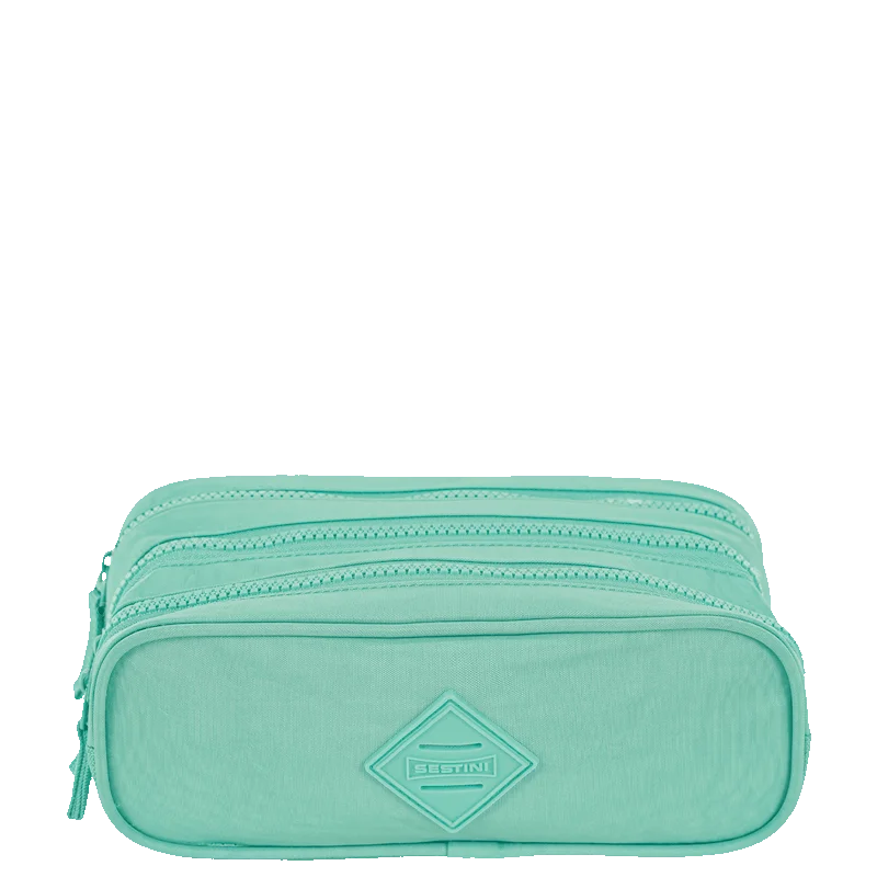 Estojo Especial 3 Compartimentos Crinkle Azul - Turquesa