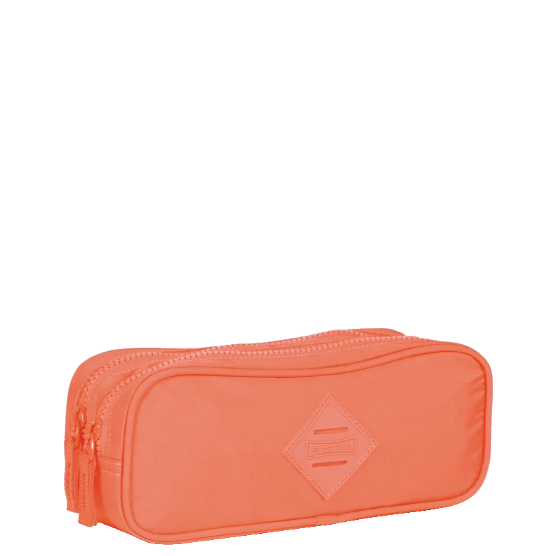 Estojo/Necessaire 2 Compartimentos Crinkle Laranja - Coral