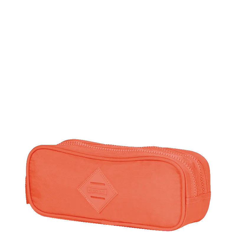 Estojo/Necessaire 2 Compartimentos Crinkle Laranja - Coral