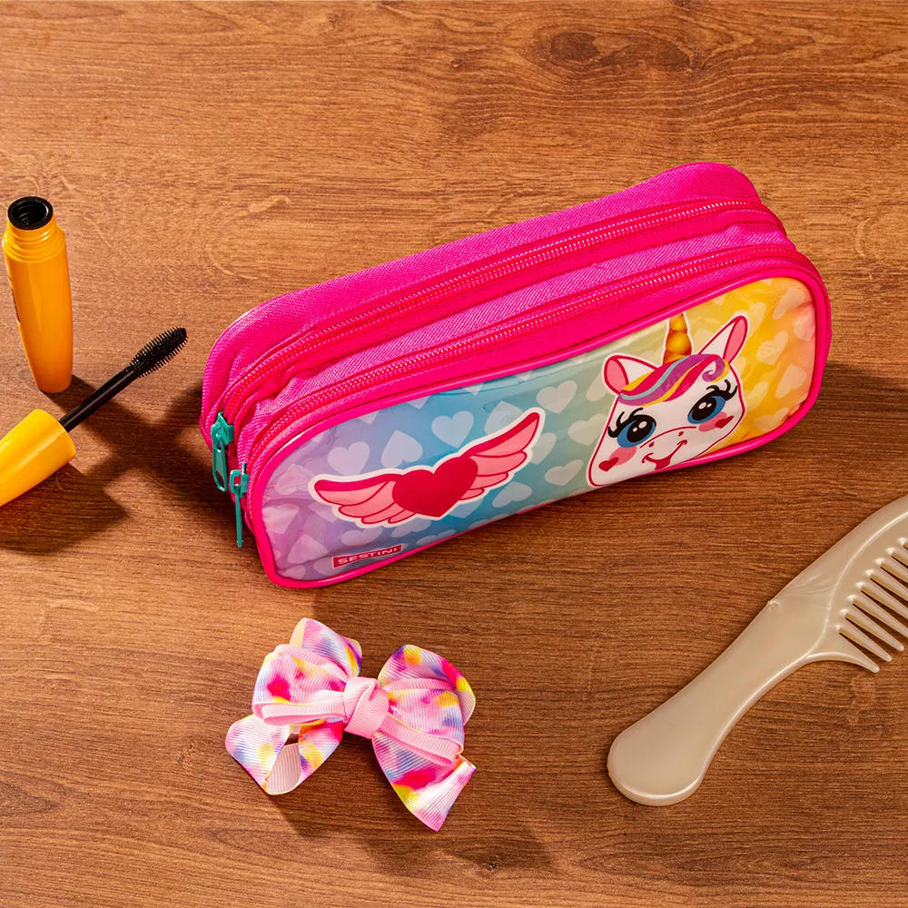 Estojo/Necessaire 2 Compartimentos Sestini 21M Unicórnio Colorido