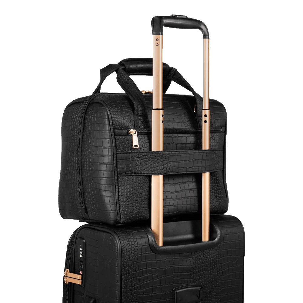 Frasqueira Grande Rígida Croco 5t - Preto