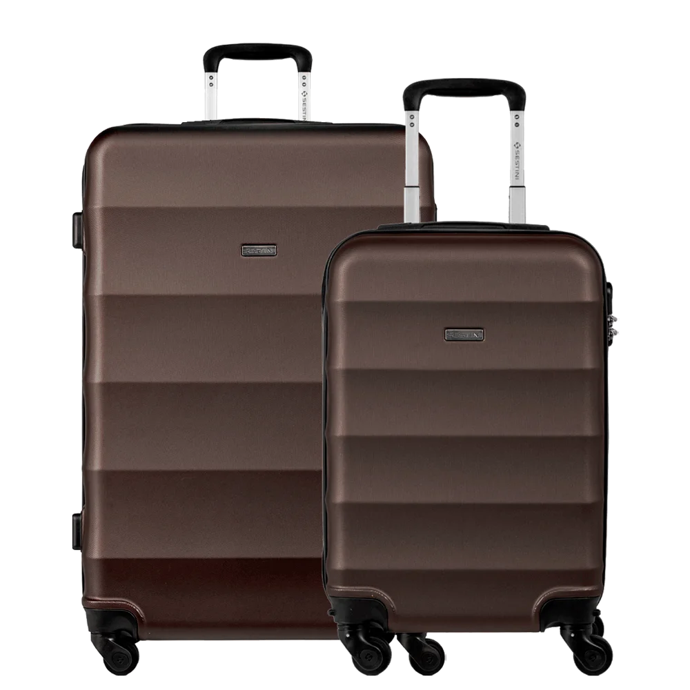 Kit 2 Malas de Viagem Grande e Bordo em ABS Basic - Bronze