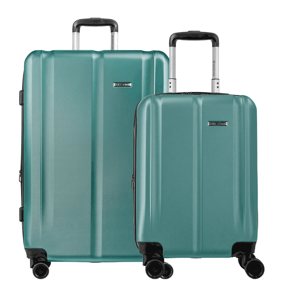 Kit 2 Malas de Viagem Grande e Bordo em ABS Gama 4 - Verde