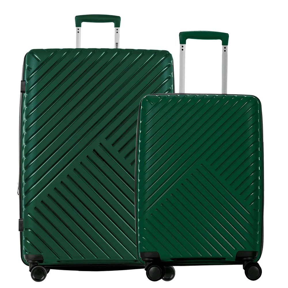 Kit 2 Malas de Viagem Grande e Bordo em Polipropileno PP Essencial 2 - Verde