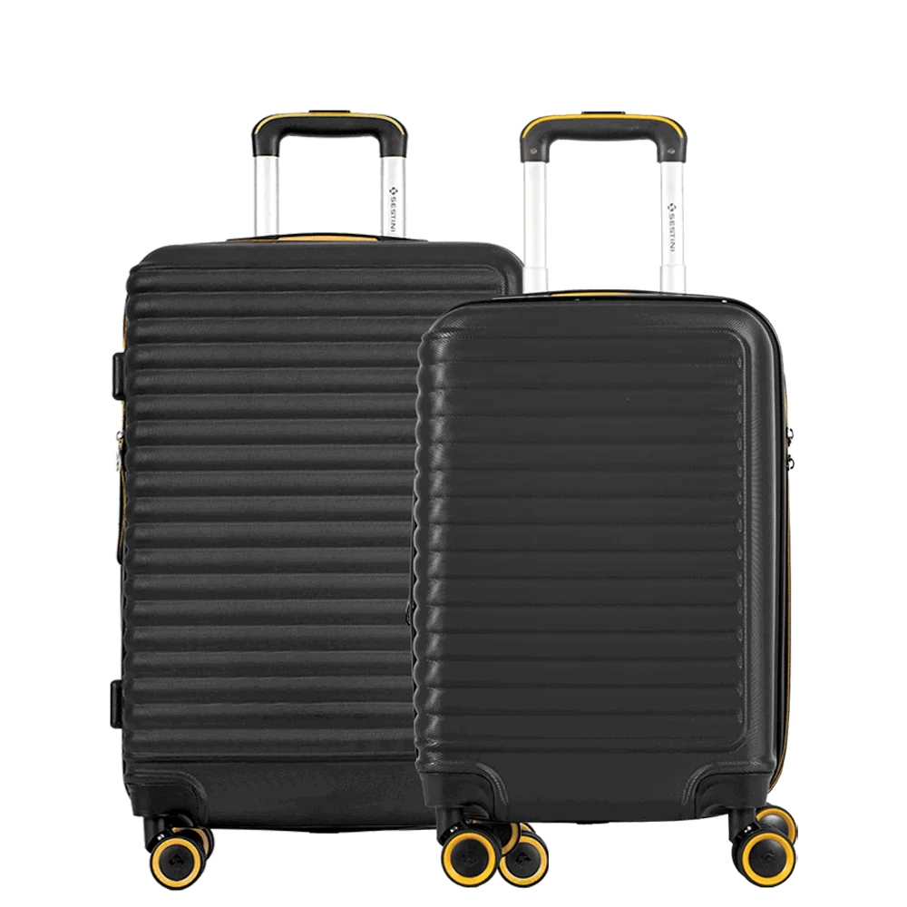 Kit 2 Malas de Viagem Média e Bordo Racer - Preto