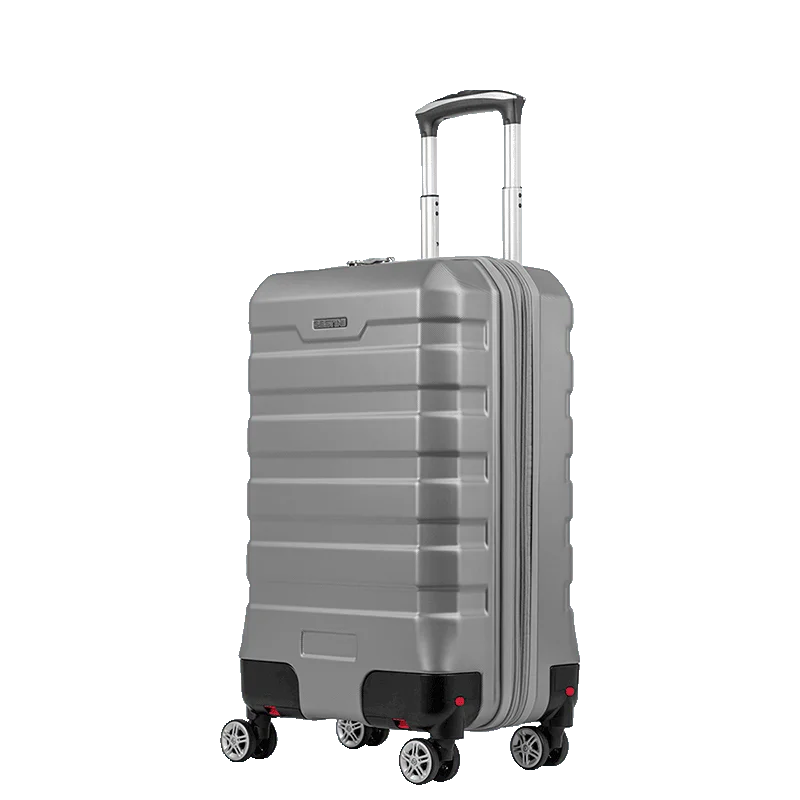 Kit 3 Malas de Viagem Grande, Média e Bordo Plus em ABS Wheeless 2t - Prata