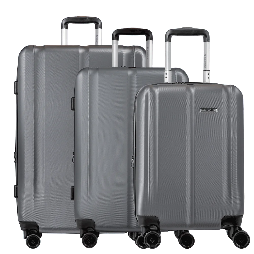 Kit 3 Malas de Viagem Grande, Média e Bordo em ABS Gama 4 - Grafite