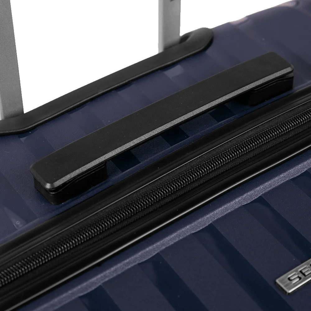 Kit 3 Malas de Viagem Grande, Média e Bordo em Polipropileno PP Essencial 2 - Azul marinho