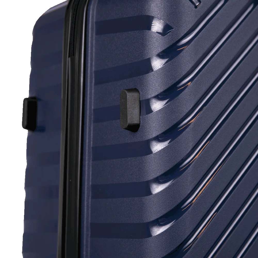 Kit 3 Malas de Viagem Grande, Média e Bordo em Polipropileno PP Essencial 2 - Azul marinho