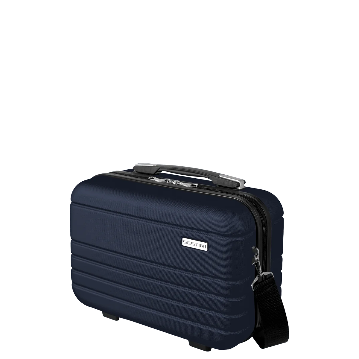 Kit 3 Malas de viagem Grande, Média e Bordo e 1 Frasqueira em ABS Essencial 2 - Azul marinho