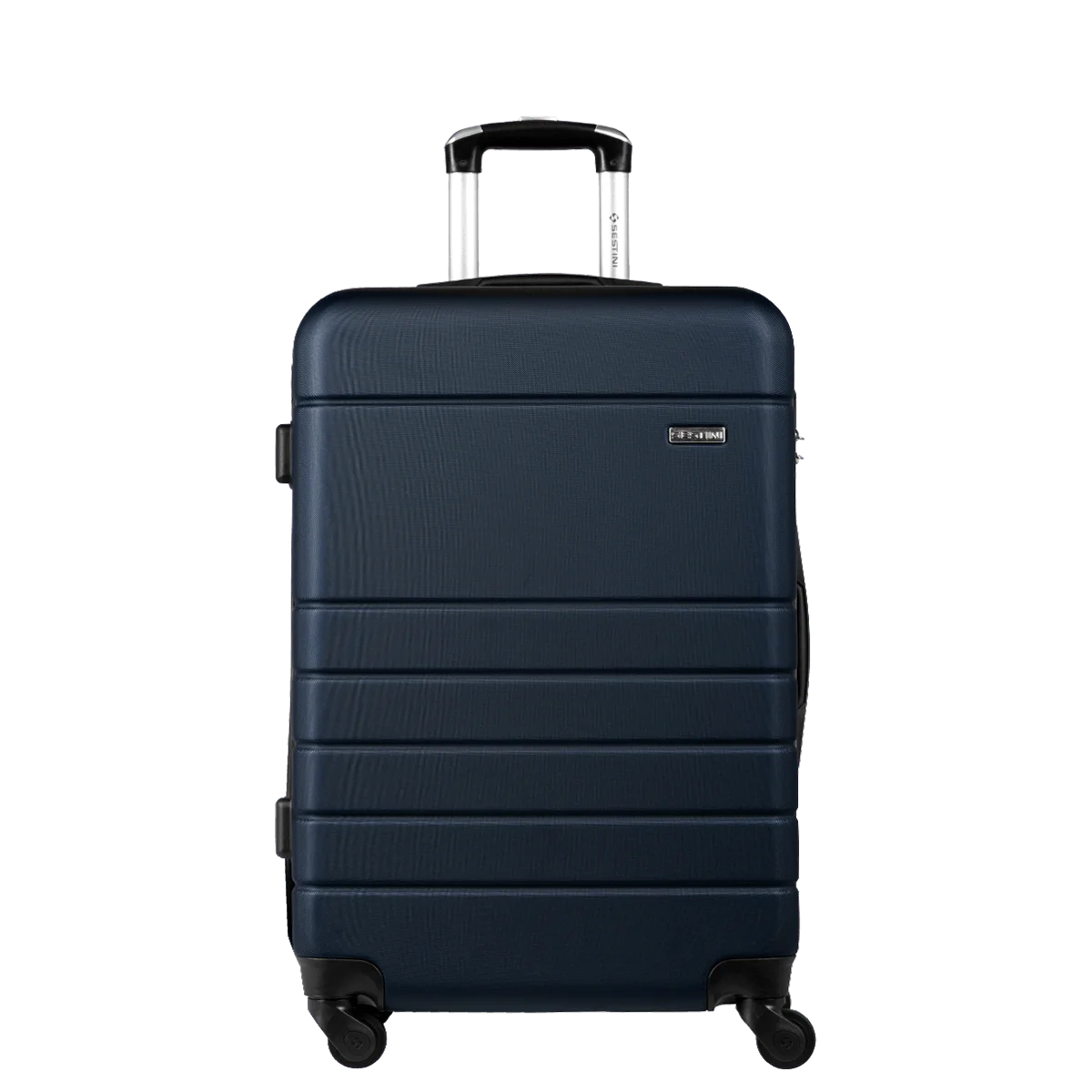 Kit 3 Malas de viagem Grande, Média e Bordo e 1 Frasqueira em ABS Essencial 2 - Azul marinho