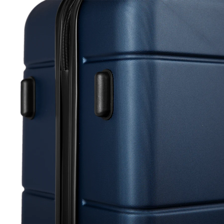 Kit 3 Malas de viagem Grande, Média e Bordo e 1 Frasqueira em ABS Essencial 2 - Azul marinho